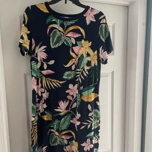 Navy blue floral dress